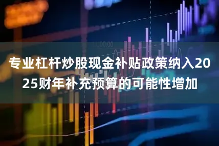 专业杠杆炒股现金补贴政策纳入2025财年补充预算的可能性增加